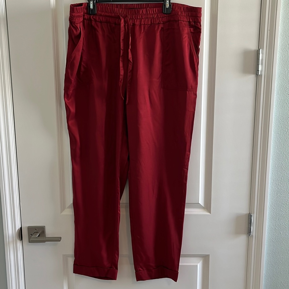 Maroon satin pant from Ann Taylor LOFT